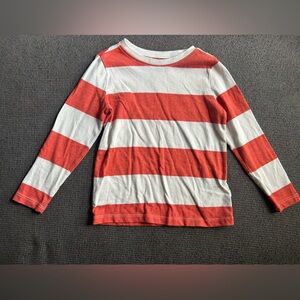 Old Navy Boys Red & White Striped Long Sleeve Tee Size-4T